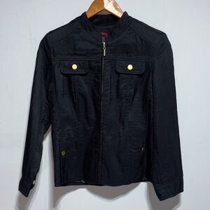 Joni B NWT black women's full zip rouch jacket size medium